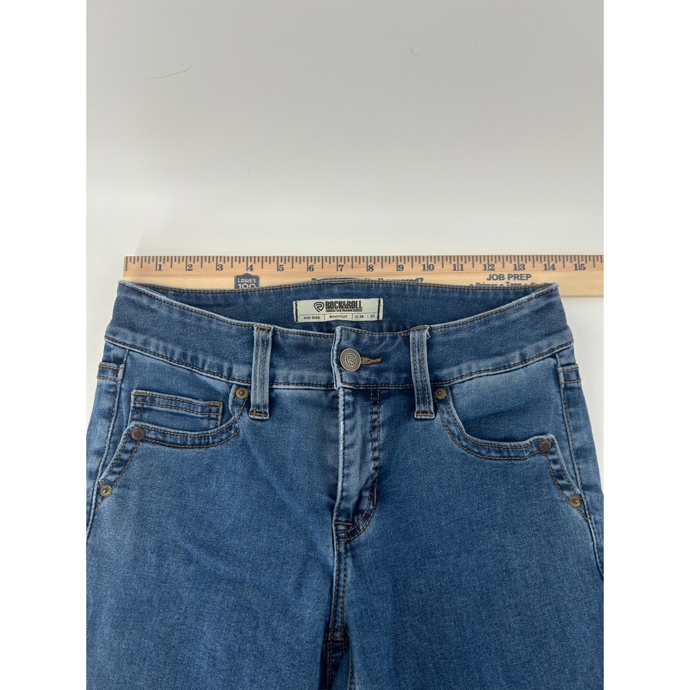Rock & Roll Denim Womens‎ Mid Rise Bootcut Jeans Blue W28 L30 Stretch Western - Picture 5 of 12